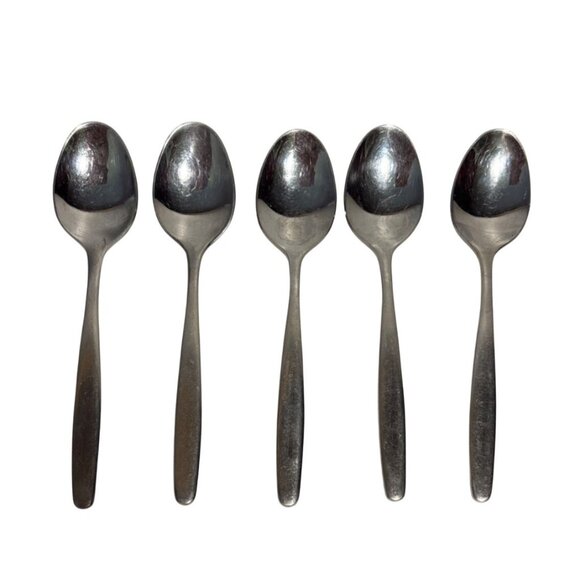 5 WMF Cromargan Demitasse Spoons Stainless Steel 4.25" Minimalist Flatware - Picture 1 of 7